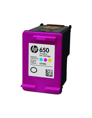 HP 650 (CZ102AE) Tri-Colour Ink Cartridge for DeskJet 2515/3515 AiO, 200 p.