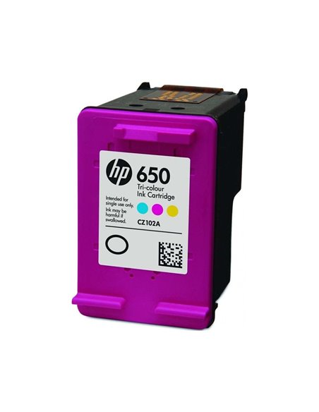 HP 650 (CZ102AE) Tri-Colour Ink Cartridge for DeskJet 2515/3515 AiO, 200 p.