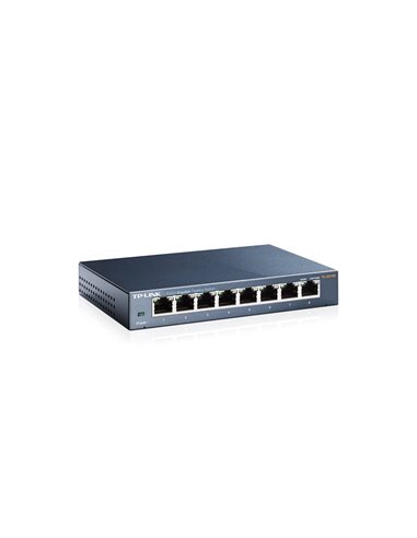 TP-LINK TL-SG108 8-port Gigabit Switch, 8 10/100/1000M RJ45 ports, steel case, QoS, IGMP Snooping