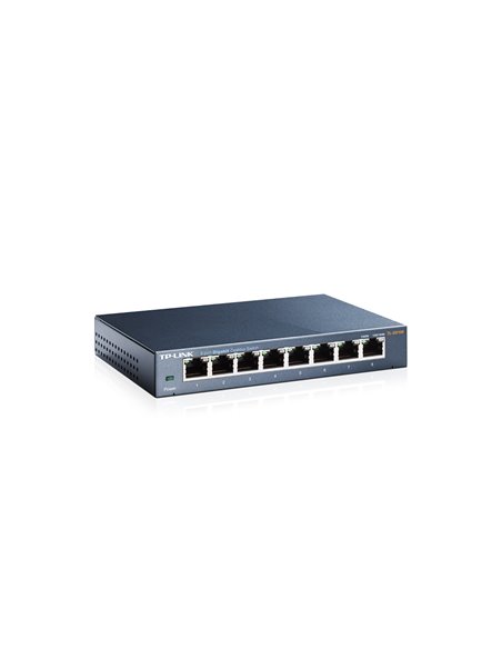 TP-LINK TL-SG108 8-port Gigabit Switch, 8 10/100/1000M RJ45 ports, steel case, QoS, IGMP Snooping