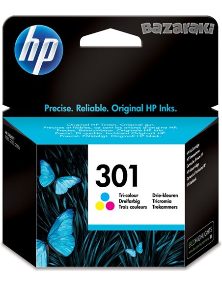 HP 301 (CH562EE) Tri-color Ink Cartridge, 165 pages for HP DESKJET 1000, 1050, 1050A, 2000, 2050, 2050A, 2054A, 3000, 3050, 3...