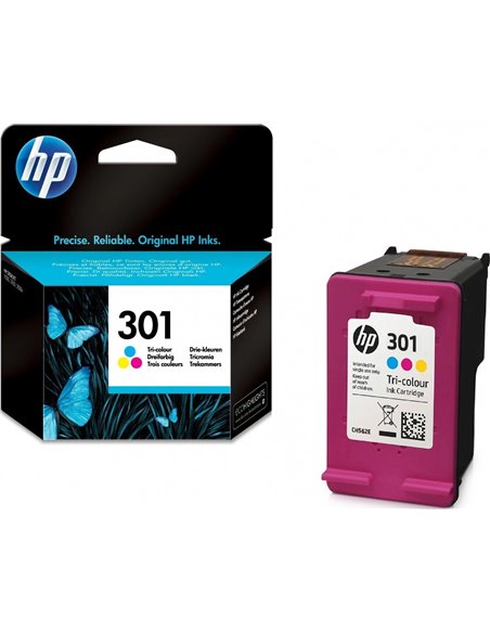 HP 301 (CH562EE) Tri-color Ink Cartridge, 165 pages for HP DESKJET 1000, 1050, 1050A, 2000, 2050, 2050A, 2054A, 3000, 3050, 3...