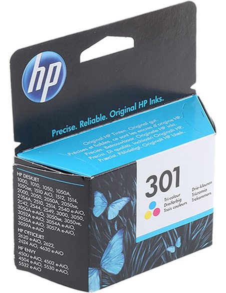 HP 301 (CH562EE) Tri-color Ink Cartridge, 165 pages for HP DESKJET 1000, 1050, 1050A, 2000, 2050, 2050A, 2054A, 3000, 3050, 3...