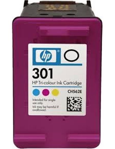 HP 301 (CH562EE) Tri-color Ink Cartridge, 165 pages for HP DESKJET 1000, 1050, 1050A, 2000, 2050, 2050A, 2054A, 3000, 3050, 3...