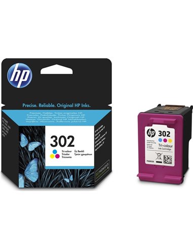 HP 302 (F6U65AE) Tri-color Original Ink Cartridge for HP DeskJet 1110 Printer,HP OfficeJet 3830/3636/5230,HP DeskJet 2130/363...