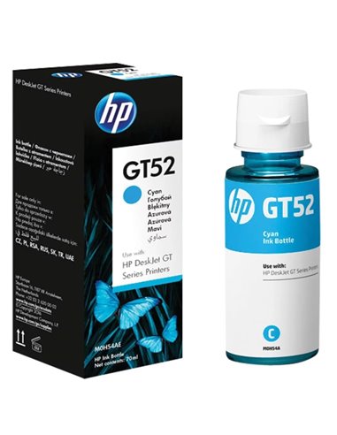 HP GT52 (M0H54AE) Cyan Original Ink Bottle (~8,000 pages), (for HP Ink Tank 115, HP Ink Tank 315/319, HP Ink Tank Wireless 41...