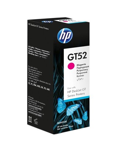 HP GT52 (M0H55AE) Magenta Original Ink Bottle (~8,000 pages), (for HP Ink Tank 115, HP Ink Tank 315/319, HP Ink Tank Wireless...