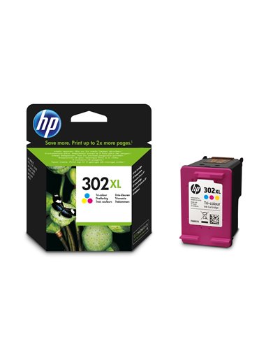 HP 302XL (F6U67AE) High Yield Tri-color Original Ink Cartridge for HP DeskJet 1110 Printer,HP OfficeJet 3830/3636/5230,HP Des...