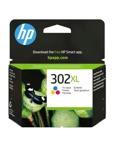 HP 302XL (F6U67AE) High Yield Tri-color Original Ink Cartridge for HP DeskJet 1110 Printer,HP OfficeJet 3830/3636/5230,HP Des...