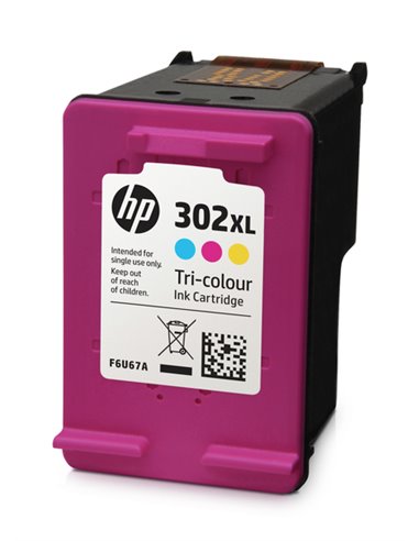 HP 302XL (F6U67AE) High Yield Tri-color Original Ink Cartridge for HP DeskJet 1110 Printer,HP OfficeJet 3830/3636/5230,HP Des...