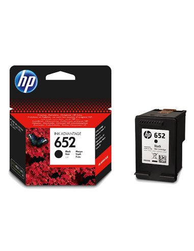 HP 652 (F6V25AE) Black Original Ink Cartridge for HP DeskJet Ink Advantage 4675, 1115, 2135, 3635, 3835, 4535, 5075, 5275) 36...