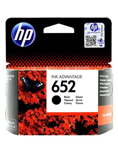 HP 652 (F6V25AE) Black Original Ink Cartridge for HP DeskJet Ink Advantage 4675, 1115, 2135, 3635, 3835, 4535, 5075, 5275) 36...