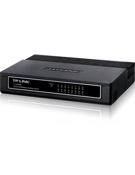 TP-LINK TL-SF1016D 16-port Desktop Switch, 16 10/100M RJ45 ports, Plastic case