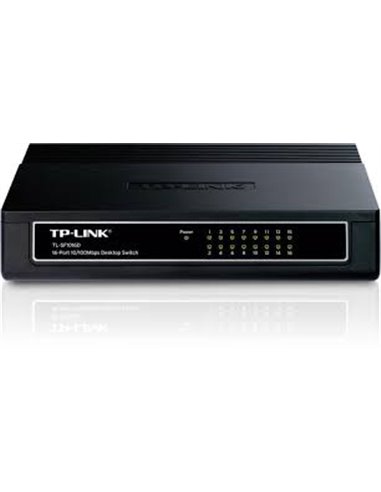 TP-LINK TL-SF1016D 16-port Desktop Switch, 16 10/100M RJ45 ports, Plastic case