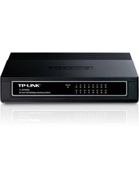 TP-LINK TL-SF1016D 16-port Desktop Switch, 16 10/100M RJ45 ports, Plastic case