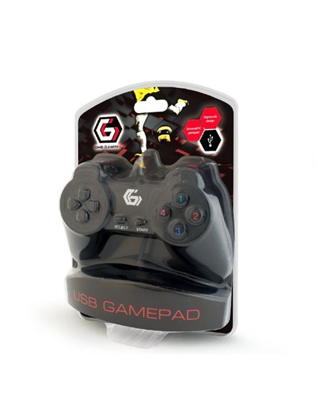 Gembird JPD-UB-01 Universal programmable gamepad, 4-way D-pad and 10 buttons, USB 2.0, 1.45m, Black