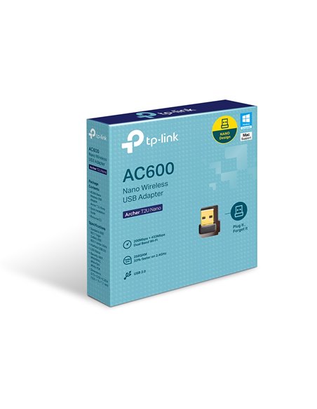 USB 2.0 / Wi-Fi 5 Adapter / TP-LINK Archer T2U Nano/ Dual Band AC600
