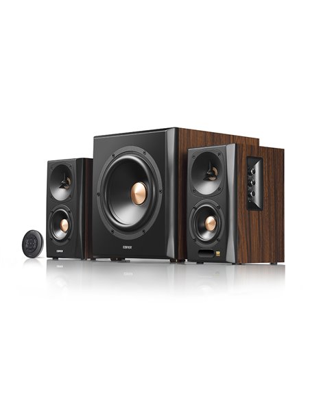 Колонки 2.1 Edifier S360DB Brown / 155W RMS / Bluetooth V5.1 / RCAx2 / AUX / Optical / Coaxial / remote control