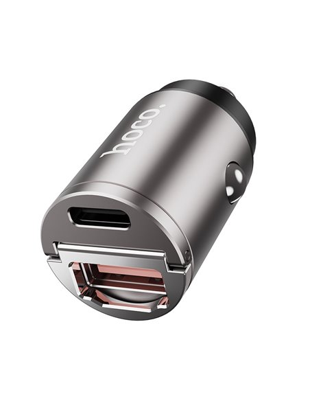 Incarcator auto USB HOCO DZ1 PLUS / 2 x USB charger, Total output: 5V/4.8A / up to PD3.0 / QC3.0 / Super mini car charger / S...