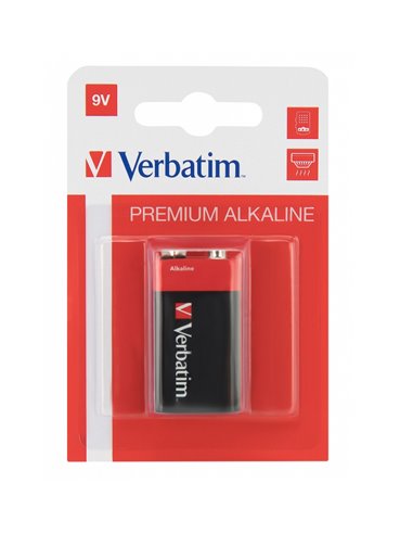 Verbatim Alcaline Battery 9V, 1pcs, Blister pack
