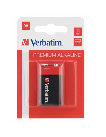 Verbatim Alcaline Battery 9V, 1pcs, Blister pack
