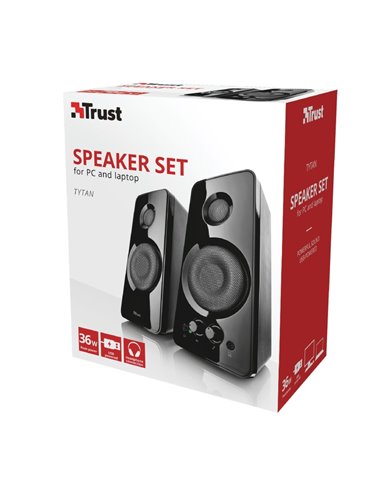 Boxe 2.0 Trust Tytan Black / 36W / 3,5 AUX / USB power