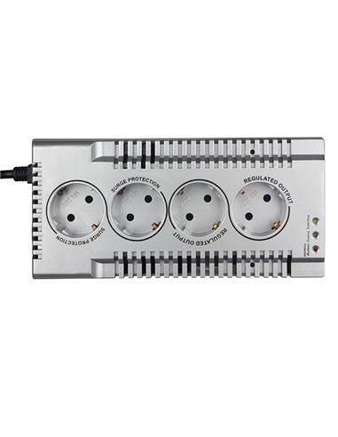 SVEN VR-F1500, 500W, Automatic Voltage Regulator, 4x Schuko outlets, Input voltage: 180-285V, Output voltage: 230V ± 10%, inp...