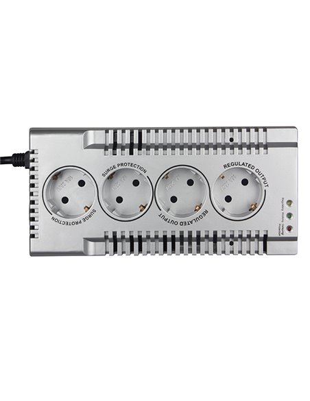 SVEN VR-F1500, 500W, Automatic Voltage Regulator, 4x Schuko outlets, Input voltage: 180-285V, Output voltage: 230V ± 10%, inp...