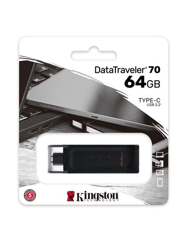 Flash Drive USB-С Kingston DataTraveler 70 / 64GB / 80 MByte/s