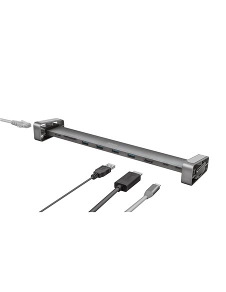 Многопортовый Адаптер Trust Dalyx/ USB-С/ 4xUSB-A/ 2xUSB-C/ HDMI/ RJ45/ SD/ microSD