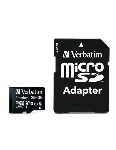 Card de memorie microSDXC 256GB Verbatim Premium, 90MB/s, + SD adapter