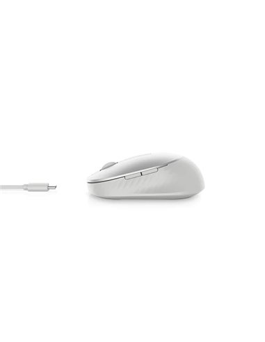 Dell Premier Rechargeable Wireless Mouse MS7421W - Platinum silver, Wireless 2.4 GHz, Bluetooth 5.0, 1600 dpi, Programmable ...