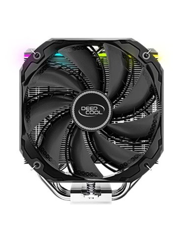 DEEPCOOL Cooler ”AS500 PLUS”, with A-RGB LED Strip, LGA2066/2011/1851/1700/1200/115x & AM5/AM4, up to 220W, 2x fans: TF140S P...