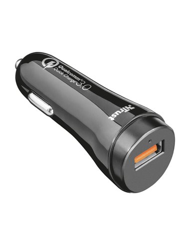 USB Car Charger - Trust Ultra-Fast (18W) USB Car Charger with QC3.0 and auto-detect, Output: QC3.0 mode with 5V/3A – 9V/2A – ...