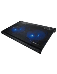 Trust Azul, Notebook Cooling Pad up to 17.3”, 2x125 mm silent cooling fans illuminated by 4 blue LED lights, Black 2