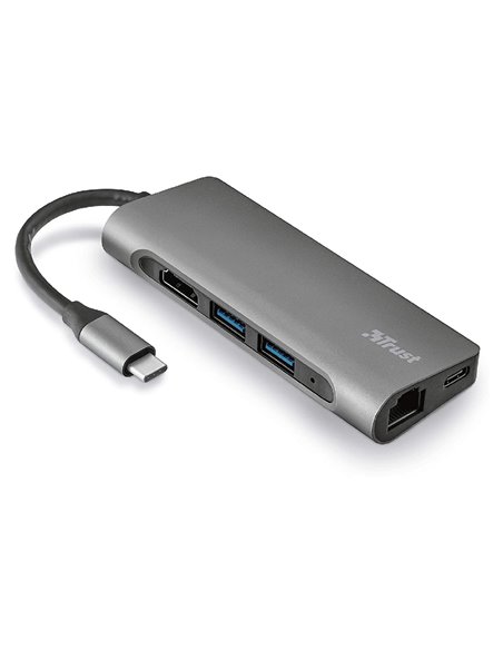Adaptor Multiport Trust Dalyx/ USB-C/ 1xUSB-C/ 2xUSB-A/ HDMI/ RJ45/ SD/ microSD Adaptor Multiport Trust Dalyx/ USB-C/ 1xUSB-C/ 2xUSB-A/ HDMI/ RJ45/ SD/ microSD