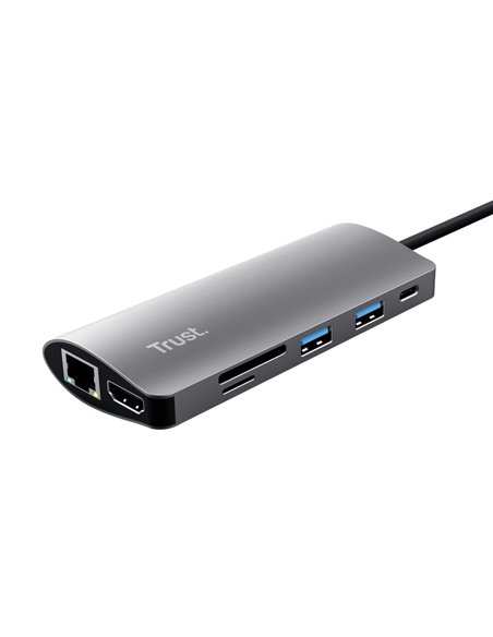 Adaptor Multiport Trust Dalyx/ USB-C/ 1xUSB-C/ 2xUSB-A/ HDMI/ RJ45/ SD/ microSD Adaptor Multiport Trust Dalyx/ USB-C/ 1xUSB-C/ 2xUSB-A/ HDMI/ RJ45/ SD/ microSD