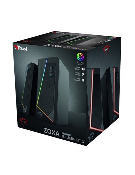 Игровые Колонки 2.0 Trust GXT 609 Zoxa, Black / 12W / 3,5 AUX / USB power