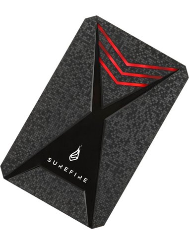 2.5” External SSD 512GB Surefire GX3 Gaming SSD (by Verbatim), USB 3.2 Gen 1, Black/Red, Includes USB-C Adapter, Ultra-small...