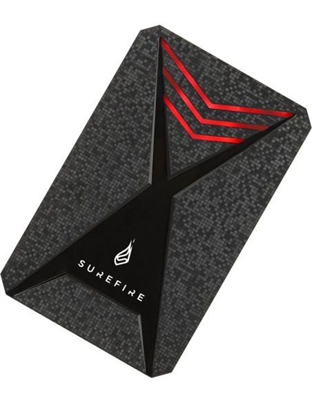 2.5” External SSD 512GB Surefire GX3 Gaming SSD (by Verbatim), USB 3.2 Gen 1, Black/Red, Includes USB-C Adapter, Ultra-small...