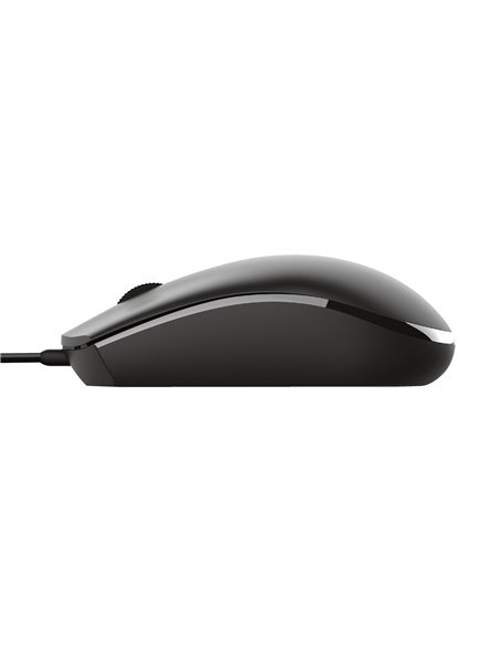 Trust Basi Wired Optical Mouse, 1200 dpi, 3 button, USB, 1.6 m, Black
