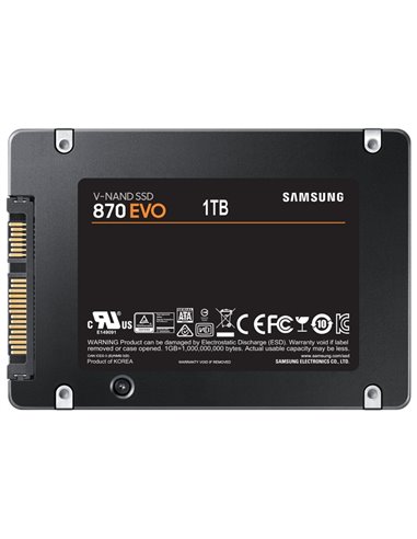 2.5” SSD 1.0TB Samsung SSD 870 EVO, SATAIII, Sequential Reads: 560 MB/s, Sequential Writes: 530 MB/s, Max Random 4k: Read: 9...