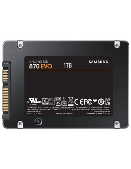 2.5” SSD 1.0TB Samsung SSD 870 EVO, SATAIII, Sequential Reads: 560 MB/s, Sequential Writes: 530 MB/s, Max Random 4k: Read: 9...