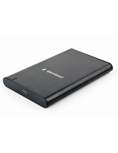 Gembird EE2-U3S-6, USB 3.1 2.5'' enclosure with USB Type-C port, brushed aluminum, Black
