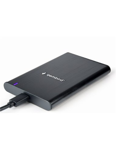 Gembird EE2-U3S-6, USB 3.1 2.5'' enclosure with USB Type-C port, brushed aluminum, Black