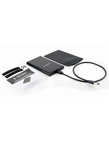 Gembird EE2-U3S-6, USB 3.1 2.5'' enclosure with USB Type-C port, brushed aluminum, Black