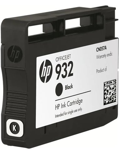 HP 932 (CN057AE) Black Original Cartridge, for HP Officejet 6100 ePrinter, HP OfficeJet 7612 e-All-in-One, HP Officejet 6700...