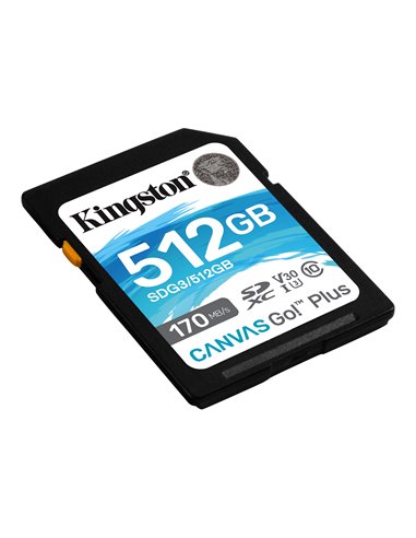 Карта памяти SD 512GBKingston Canvas Go! Plus, 170MB/s