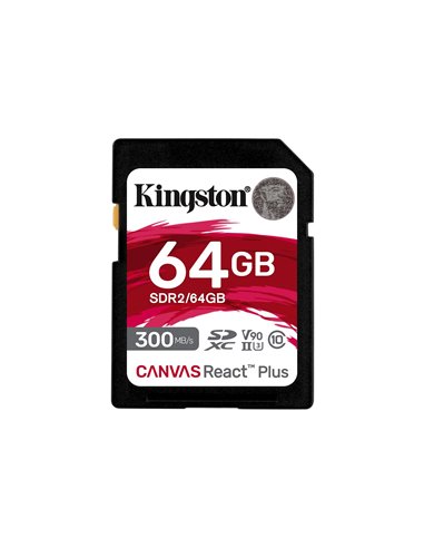 Карта памяти SD 64GB V90 Kingston Canvas React Plus, 300MB/s, UHS-II