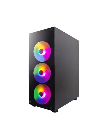Игровой Корпус 1STPLAYER Fire Dancing V3-B / w/oPSU / Side-Window / 4x120mm / ATX / Black